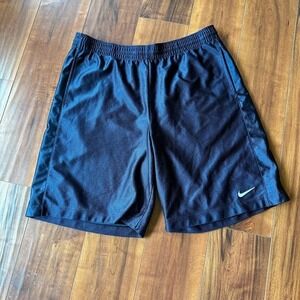 Vintage Y2K Nike Basketball Navy Blue Satin Shorts 10" Inseam Mens XL Silver Tag